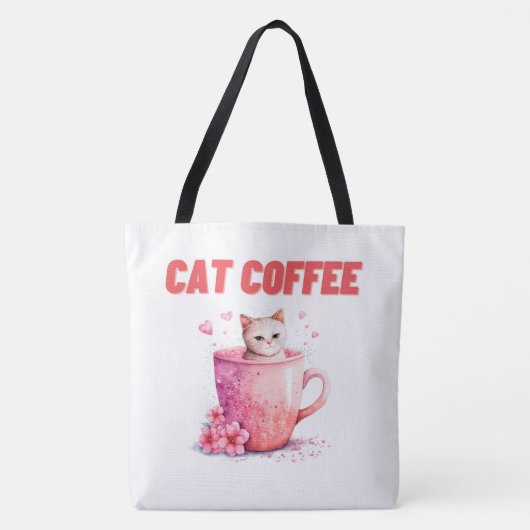Boodschappentas Cat Caffee Tote Bag (Voorkant)