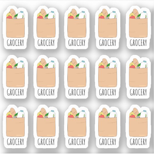 Boodschappentas Dagelijkse boodschappenplanner Sticker (Voorkant)