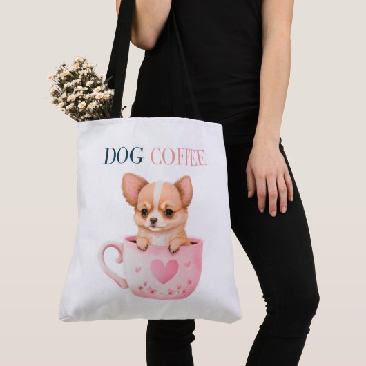 Boodschappentas Hond Koffie Tote Bag (Dichtbij)