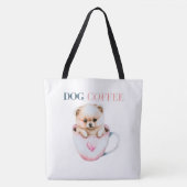 Boodschappentas Hond Koffie Tote Bag (Voorkant)