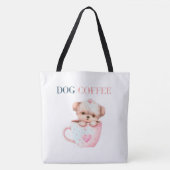 Boodschappentas Hond Koffie Tote Bag (Voorkant)