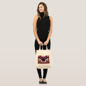 Boodschappentas met katillustratie tote bag (Voorkant (model))