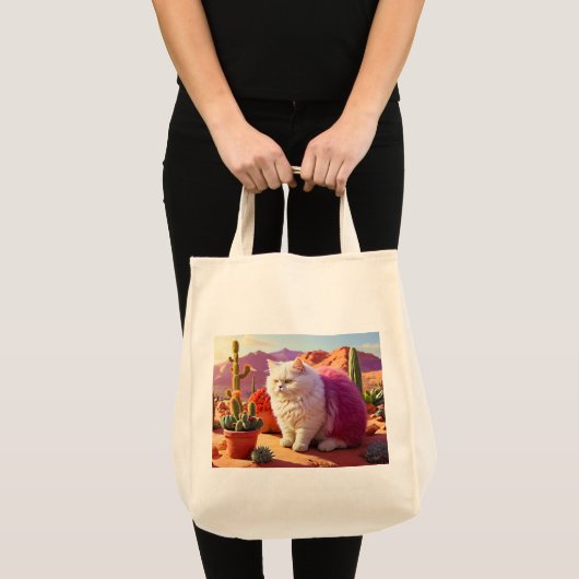 Boodschappentas met katillustratie tote bag (Voorkant (product))