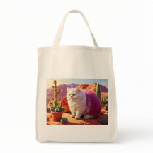 Boodschappentas met katillustratie