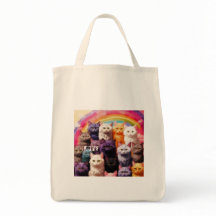 Boodschappentas met katillustratie