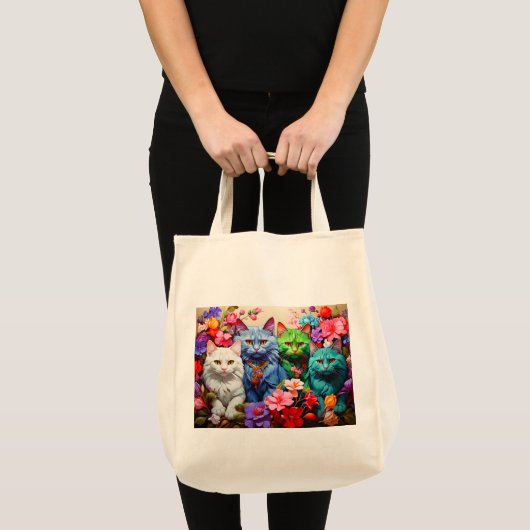 Boodschappentas met katillustratie tote bag (Voorkant (product))