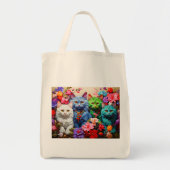 Boodschappentas met katillustratie tote bag (Voorkant)