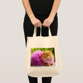 Boodschappentas met katillustratie tote bag