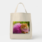 Boodschappentas met katillustratie tote bag (Achterkant)