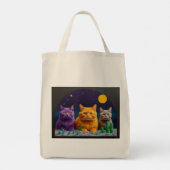 Boodschappentas met katillustratie tote bag (Achterkant)