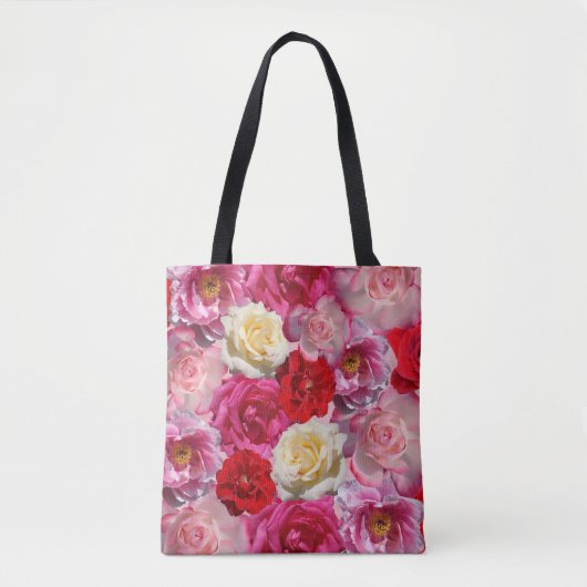 boodschappentas met veel rozen tote bag (Voorkant)