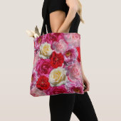 boodschappentas met veel rozen tote bag (Dichtbij)
