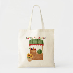 Boodschappentas voor de boerenmarkt Cute groentest Tote Bag