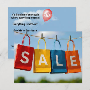 Boodschappentassen uitverkoop online briefkaart
