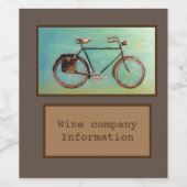 Boodschapper fiets wijn etiket (Enkel label)