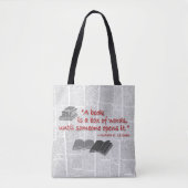 boodschaptas met citaat voor boekenliefhebbers tote bag (Voorkant)