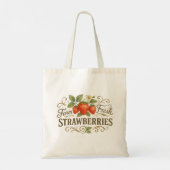 Boodschaptas met verse aardbeien tote bag (Achterkant)