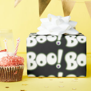 Booely Ghost Cartoon Lettering Boo Halloween Eye Cadeaupapier