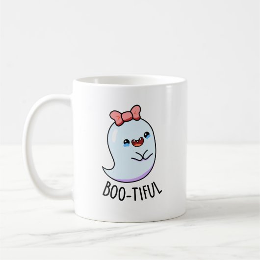 Booful Funny Girly Halloween Ghost Pun Koffiemok (Links)