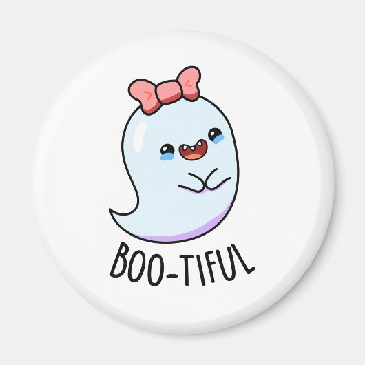 Booful Funny Girly Halloween Ghost Pun Magneet (Voorkant)