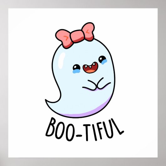 Booful Funny Girly Halloween Ghost Pun Poster (Voorkant)