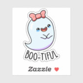Booful Funny Girly Halloween Ghost Pun Sticker (Vel)