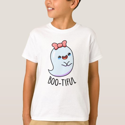 Booful Funny Girly Halloween Ghost Pun T-shirt (Voorkant)