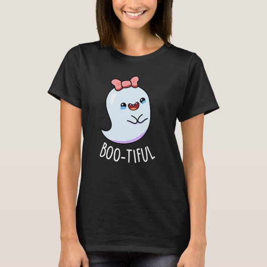 Booful Funny Girly Halloween Ghost Pun T-shirt (Voorkant)