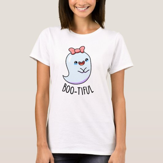 Booful Funny Girly Halloween Ghost Pun T-shirt (Voorkant)