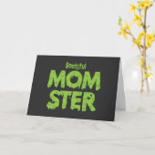 Booful Momster mama Funny Halloween Puns Kaart (Gele Bloem)