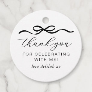 Boog 1e verjaardag bedankjes labels