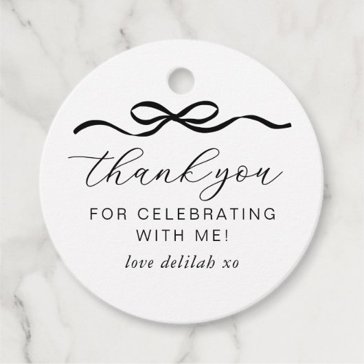 Boog 1e verjaardag bedankjes labels (Voorkant)