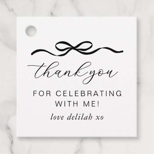 Boog 1e verjaardag bedankjes labels (Voorkant)