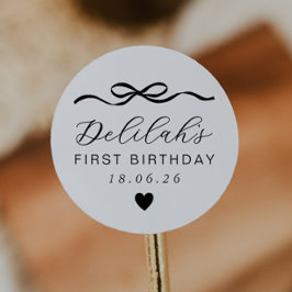 Boog 1e verjaardag ronde sticker