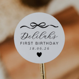 Boog 1e verjaardag ronde sticker