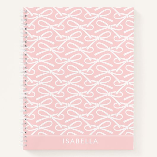  boog aangepaste naam roze spiraal Notitieboek (Voorkant)