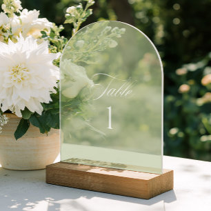 Boog Acryl Salie Groene Trouw Tafel Nummer Uitnodigingen