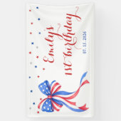 Boog Amerikaanse 4 juli Thema Verjaardag Spandoek (Verticaal)