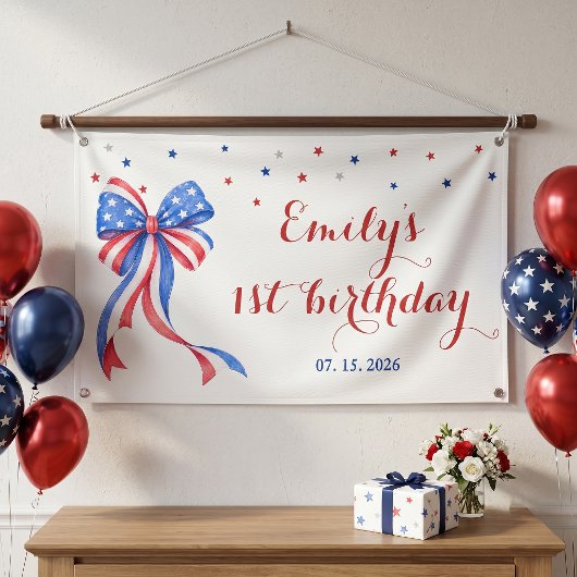 Boog Amerikaanse 4 juli Thema Verjaardag Spandoek