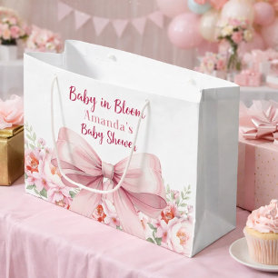 Boog Baby in Bloom roze bloemen Baby shower Groot Cadeauzakje