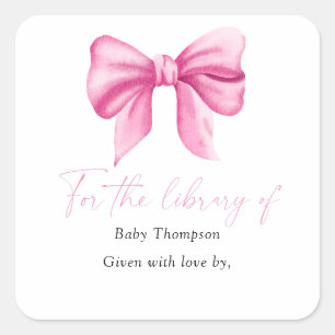 Boog - Baby Shower boekplaat, boeken voor baby Vierkante Sticker