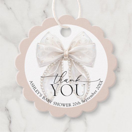 Boog Baby shower Dank u Bedankjes Labels (Voorkant)