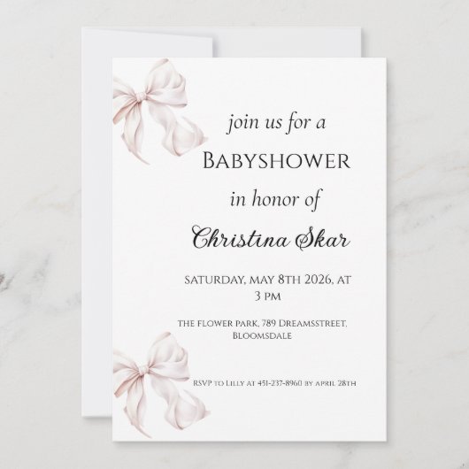 Boog baby shower uitnodiging (Voorkant)