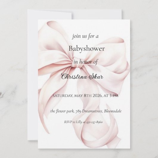 Boog baby shower uitnodiging (Voorkant)
