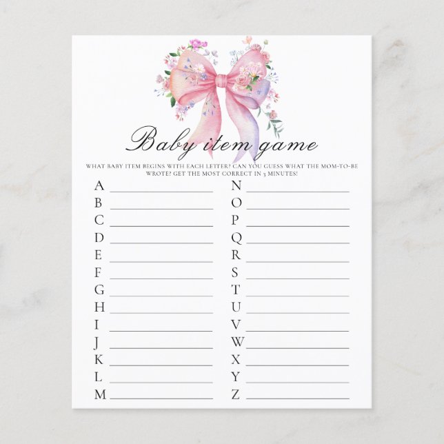 Boog babyshower Baby Spel (Voorkant)