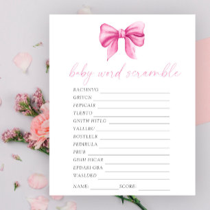 Boog babyshower Woord kluwen babyshower spel