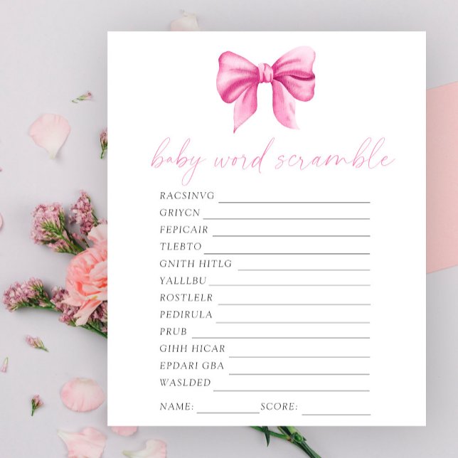 Boog babyshower Woord kluwen babyshower spel (Creator heeft geüpload)