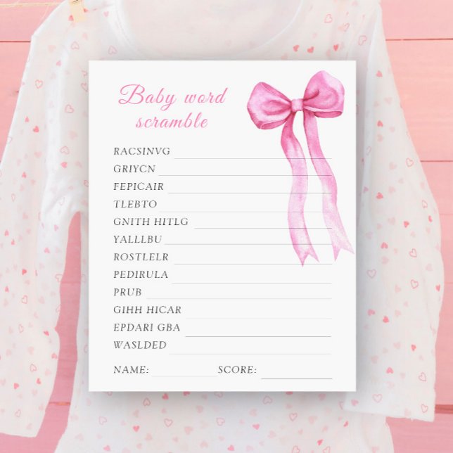 Boog babyshower Woord kluwen babyshower spel (Creator heeft geüpload)