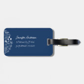 Boog bagagelabel doddle hand getekend (Achterkant horizontaal)