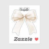 Boog beige crème naam script sticker (Vel)